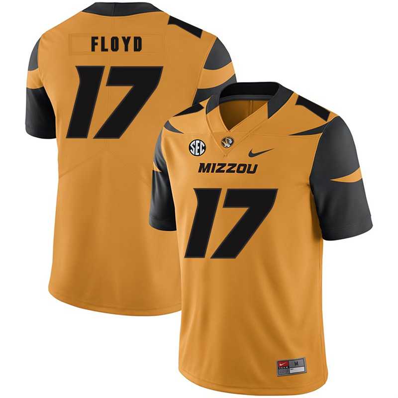 Missouri Tigers #17 Richaud Floyd Gold Nike College Football Jersey